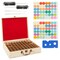 Bright Creations Wooden Essential Oil Storage Box Organizer Case with 72 Slots and Labels, Holds 5ml 10ml 15 ml Bottles, Droppers Brushes Included